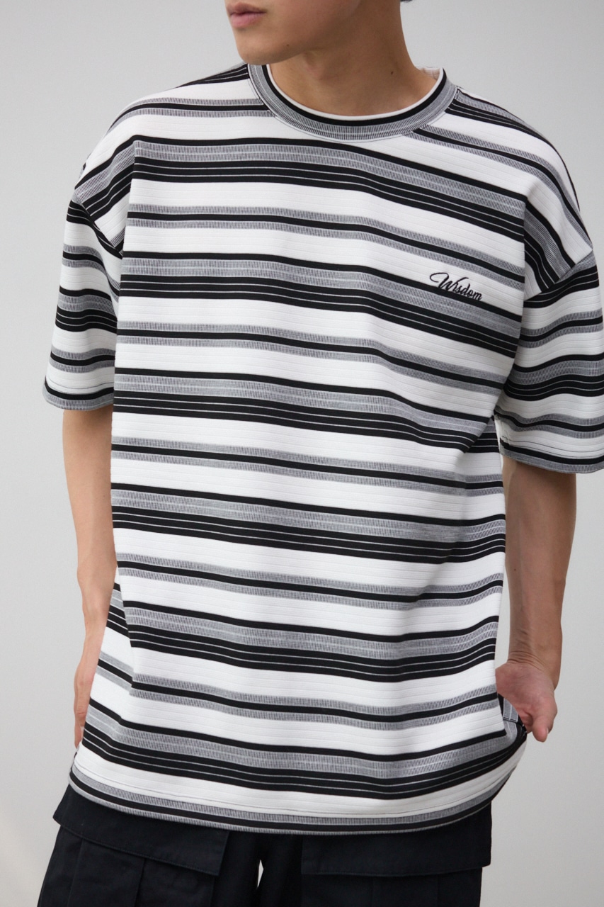リップルジャガードボーダービッグTEE｜MEN｜251HST90-359E｜AZUL BY
