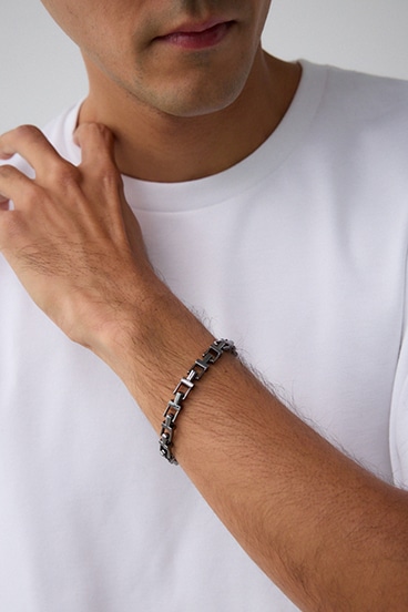 スクエアブロックチェーンブレスレット｜MEN｜251ISC56-164I｜AZUL BY