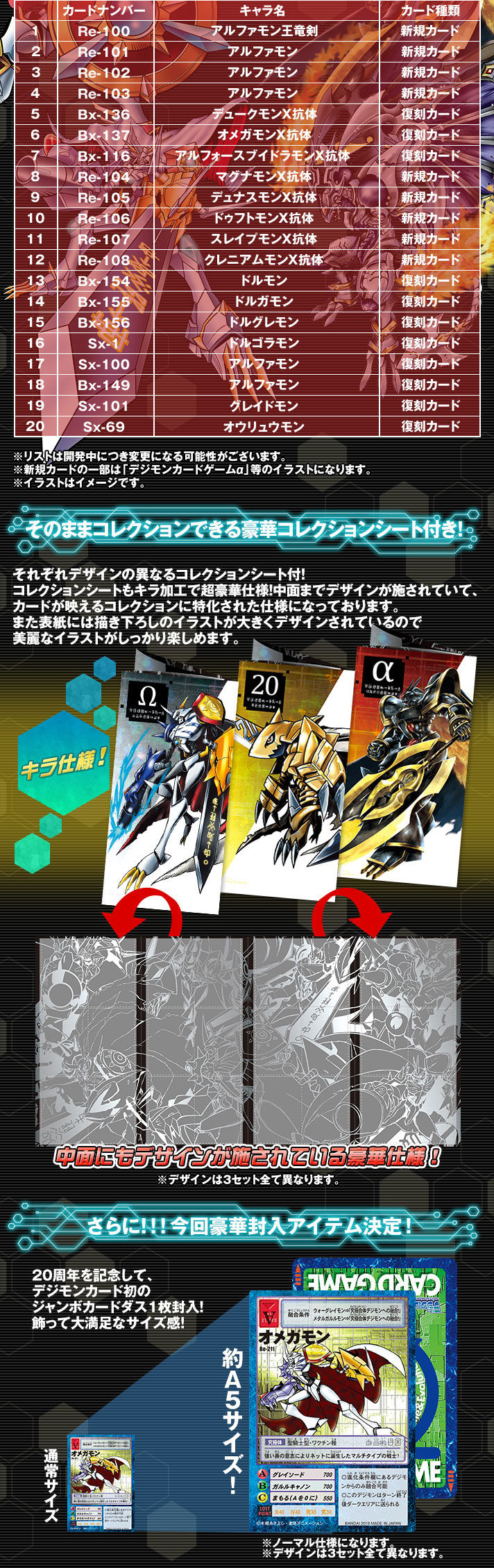 デジタルモンスターカードゲーム デジモン20thメモリアルセット