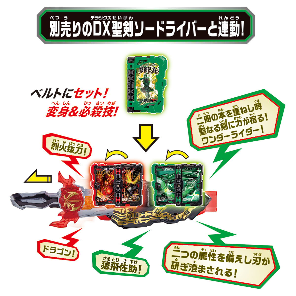 変身聖剣 DX風双剣翠風｜仮面ライダーおもちゃウェブ｜バンダイ公式サイト