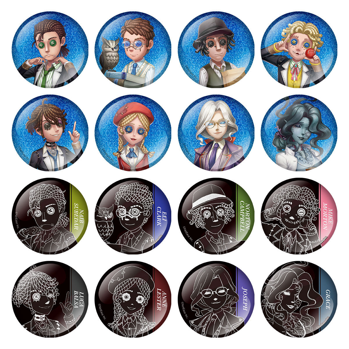 IdentityV in NAMJATOWN」キラキラ缶バッジコレクション5個セット