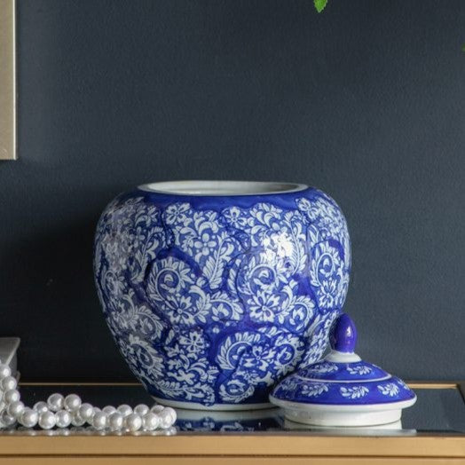 シノワズリの蓋付き 飾り壺 | ホームインテリア萬里