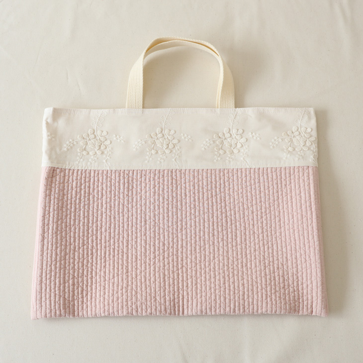 名入れ】レッスンバッグ 2color フラワーエンブロイダリー