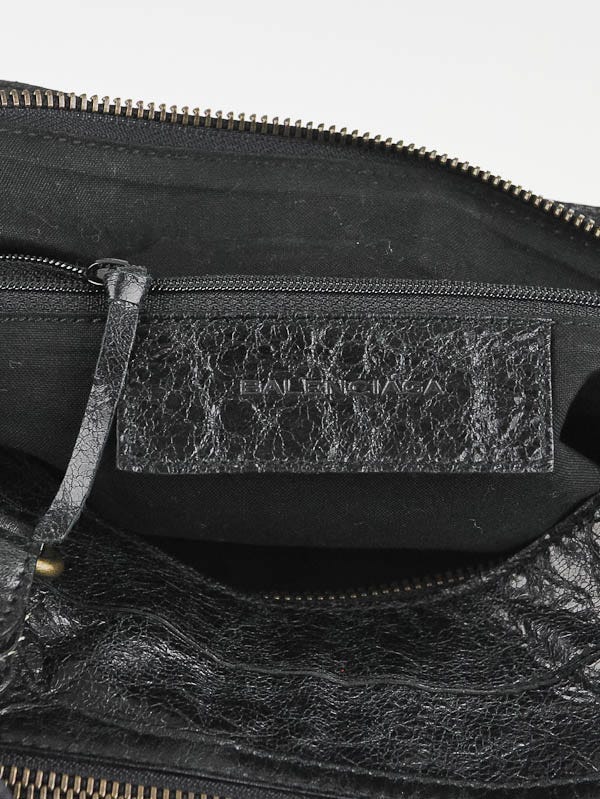 Balenciaga Black Chevre Leather Flat Brass Le Dix Lariat Bag