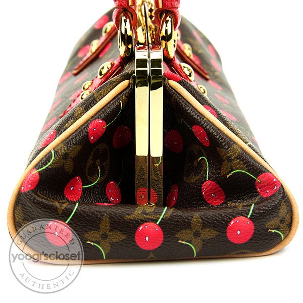 Louis Vuitton Limited Edition Cerise Lizard Sac Fermoir GM Bag