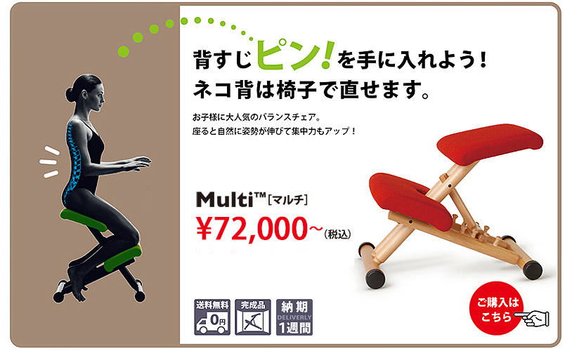 マルチ（Multi)／バランスチェア【姿勢が良くなる椅子】の販売