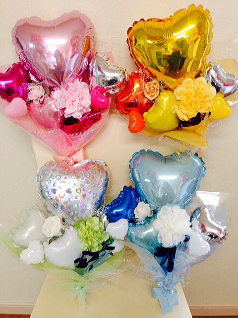 送料電報無料】バルーンフラワー花束 4個セット(E-013) | バルーン