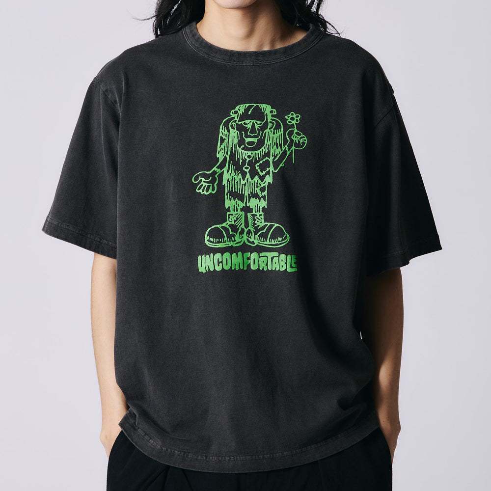 Pigment Dye】20/- Sunbreeze S/S Print T-shirt【FRANKENSTEIN】BR