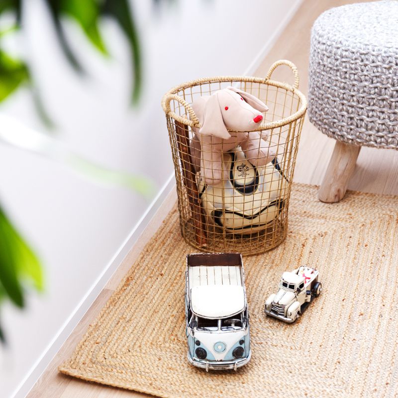 持ち手つきラウンドバスケット | ボー・デコール オンラインショップ