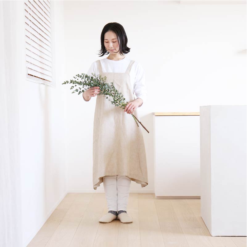 リネンエプロン] 3WAYエプロン / リネン100％ | ボー・デコール