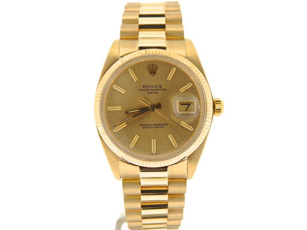 Mens Vintage Rolex 14K Yellow Gold Date Watch Ref. 1503 34mm (SKU