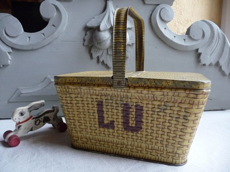 フランスアンティーク 専用ページ ミニチュアバスケット LUパニエ缶