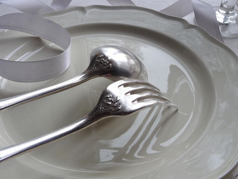 フランス ERCUIS ヤドリギ カトラリーセット フォーク＆スプーン - une