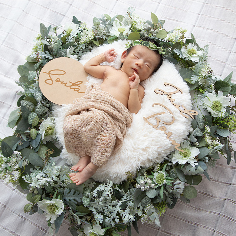 レンタル】Floration feuilleニューボーンフォト レンタルセット (2泊3