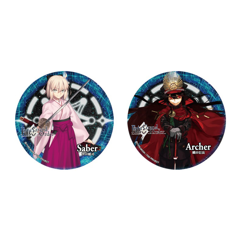 Fate シリーズ』 セイバー/沖田総司＆アーチャー/織田信長 缶バッジ