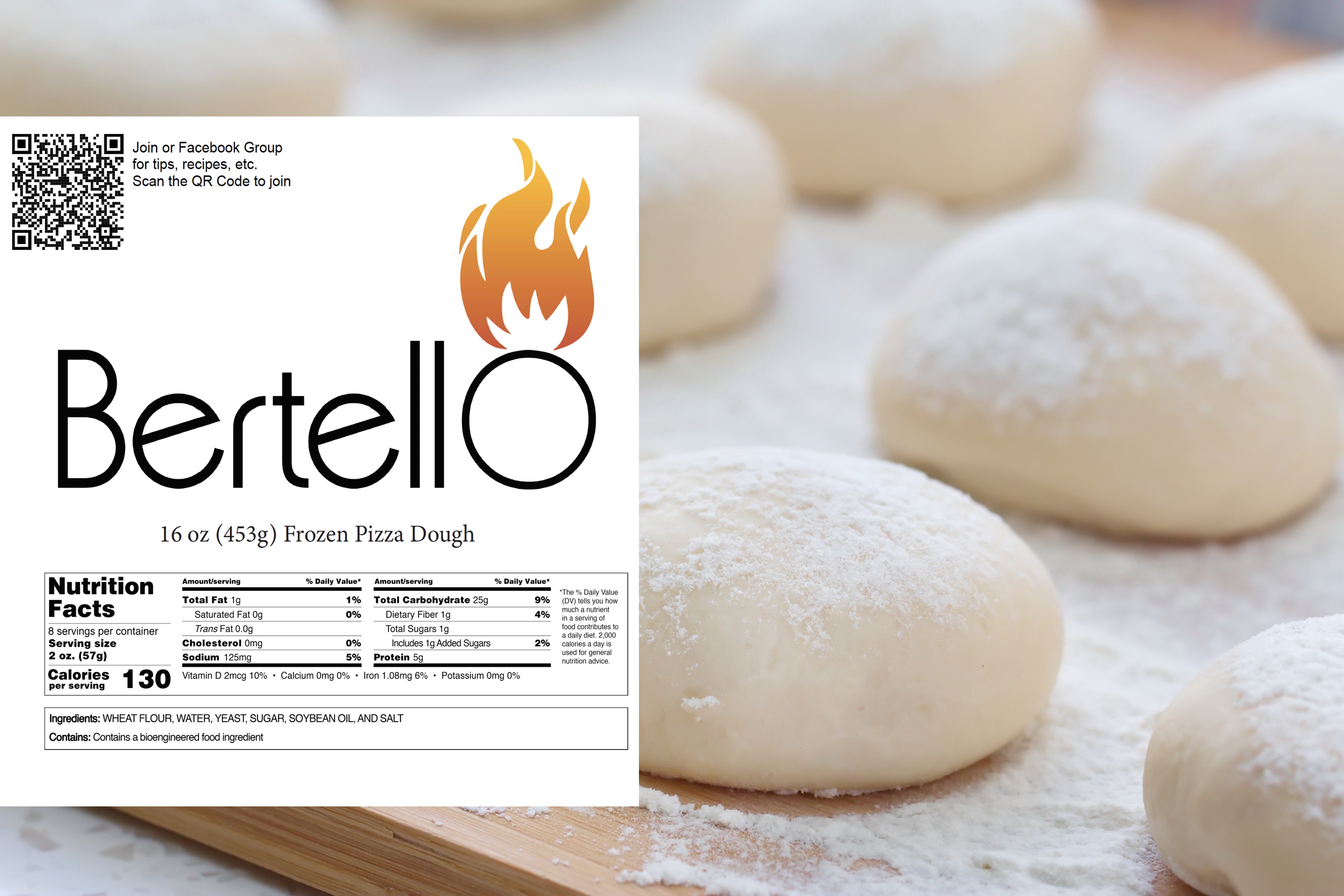 Bertello Non-Stick Pizza Dough Balls - 16 Pizzas (Includes 8 Dough