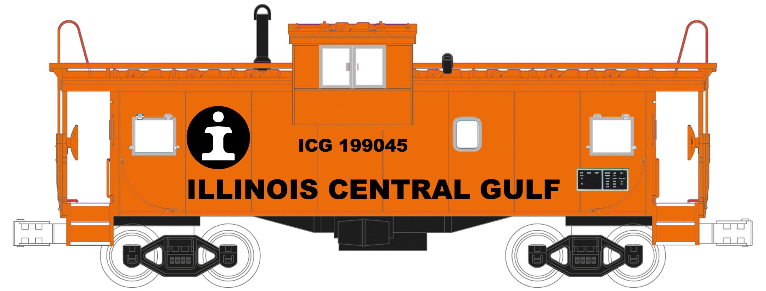 MTH Premier Extended Vision Caboose – Illinois Central Gulf