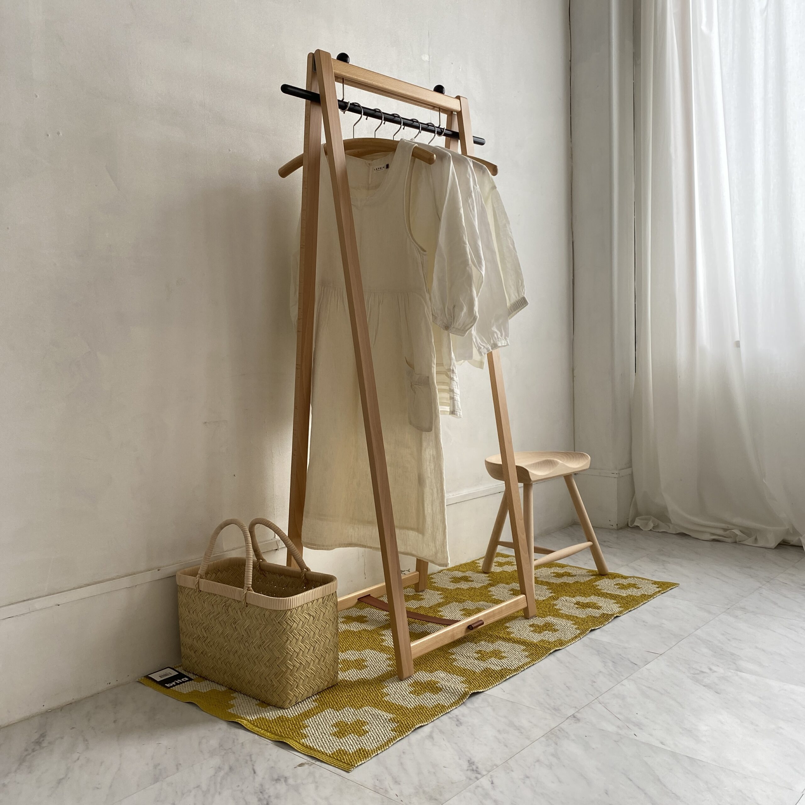 秋田木工 ハンガーラック No.3000-B 剣持勇 ブナ材 ナチュラル色 曲木