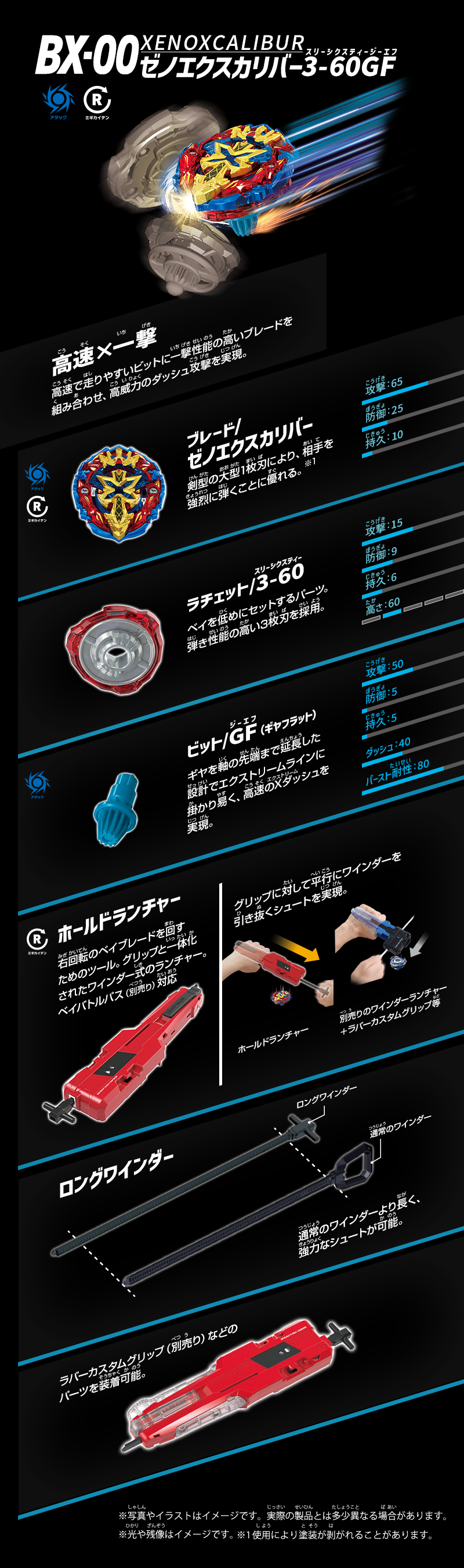 BX-00 スターター ゼノエクスカリバー3-60GF｜製品情報｜BEYBLADE X