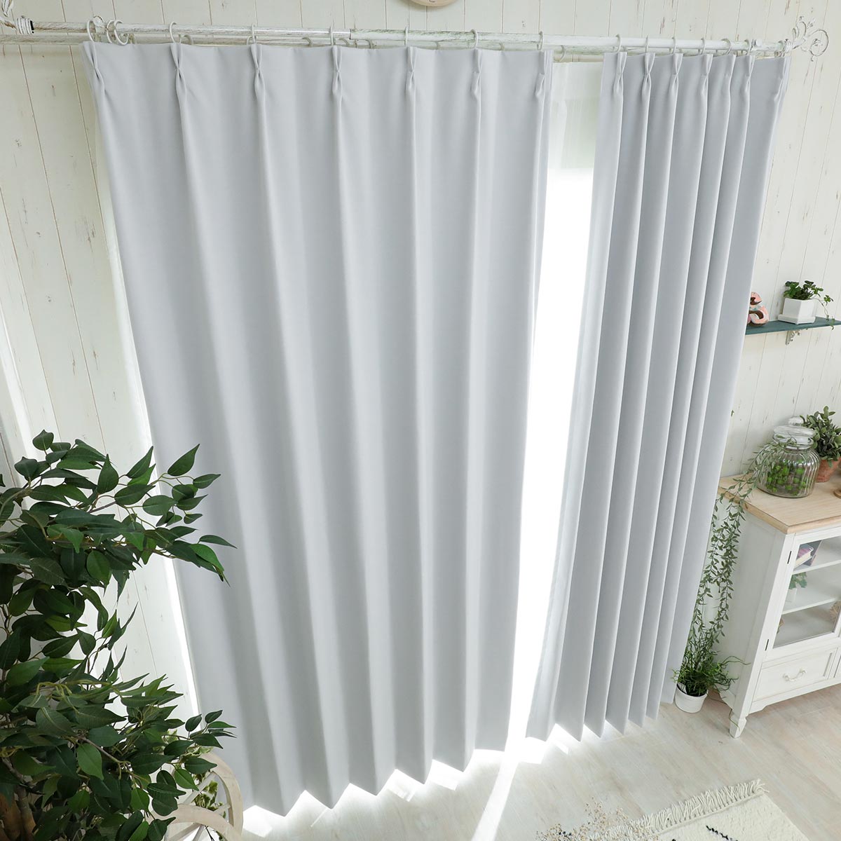 100サイズから選べる！1級遮光+防炎+遮熱+ウォッシャブル既製カーテン