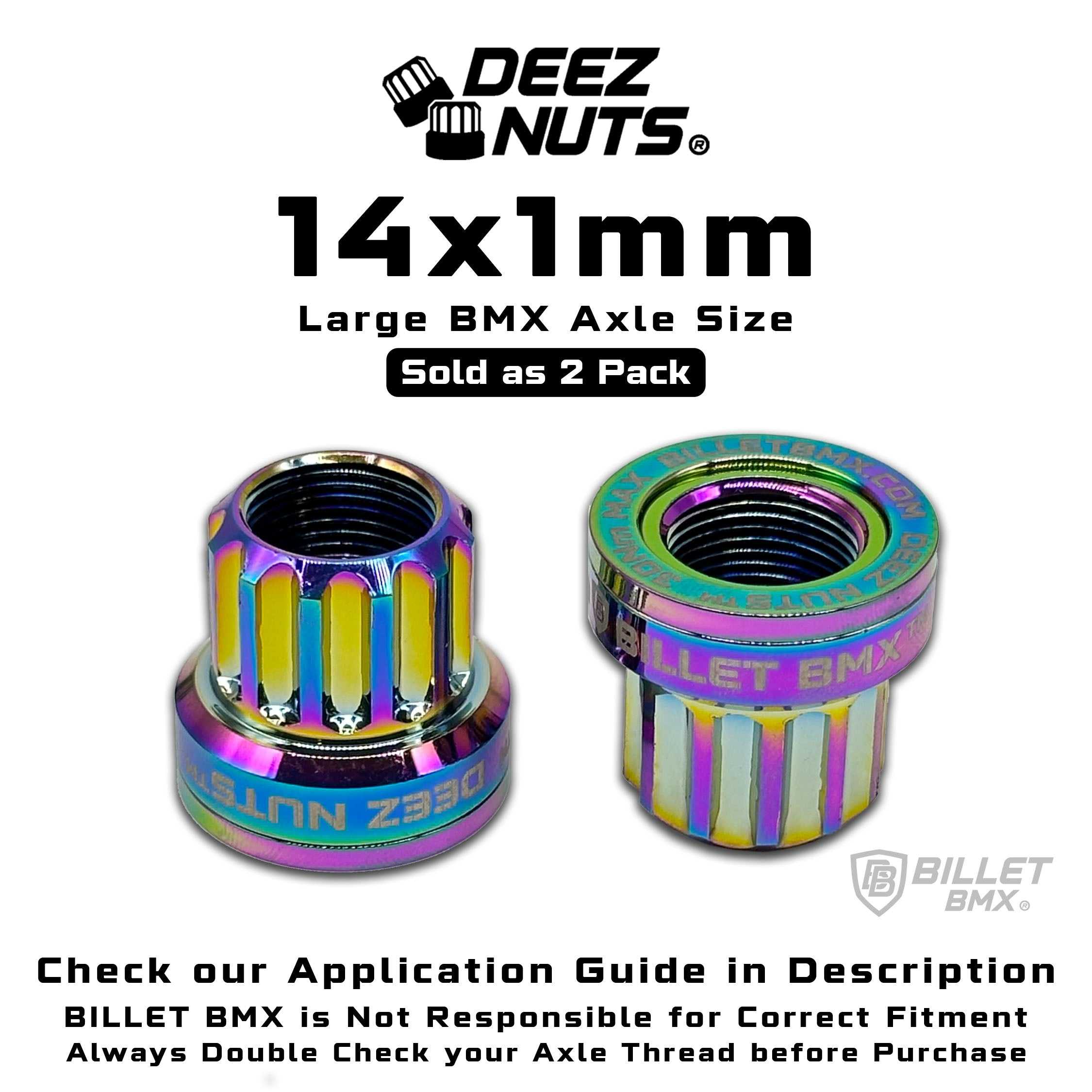 BILLET BMX Deez Nuts 12 Point Bike Axle Nuts 14x1mm (2-Pack