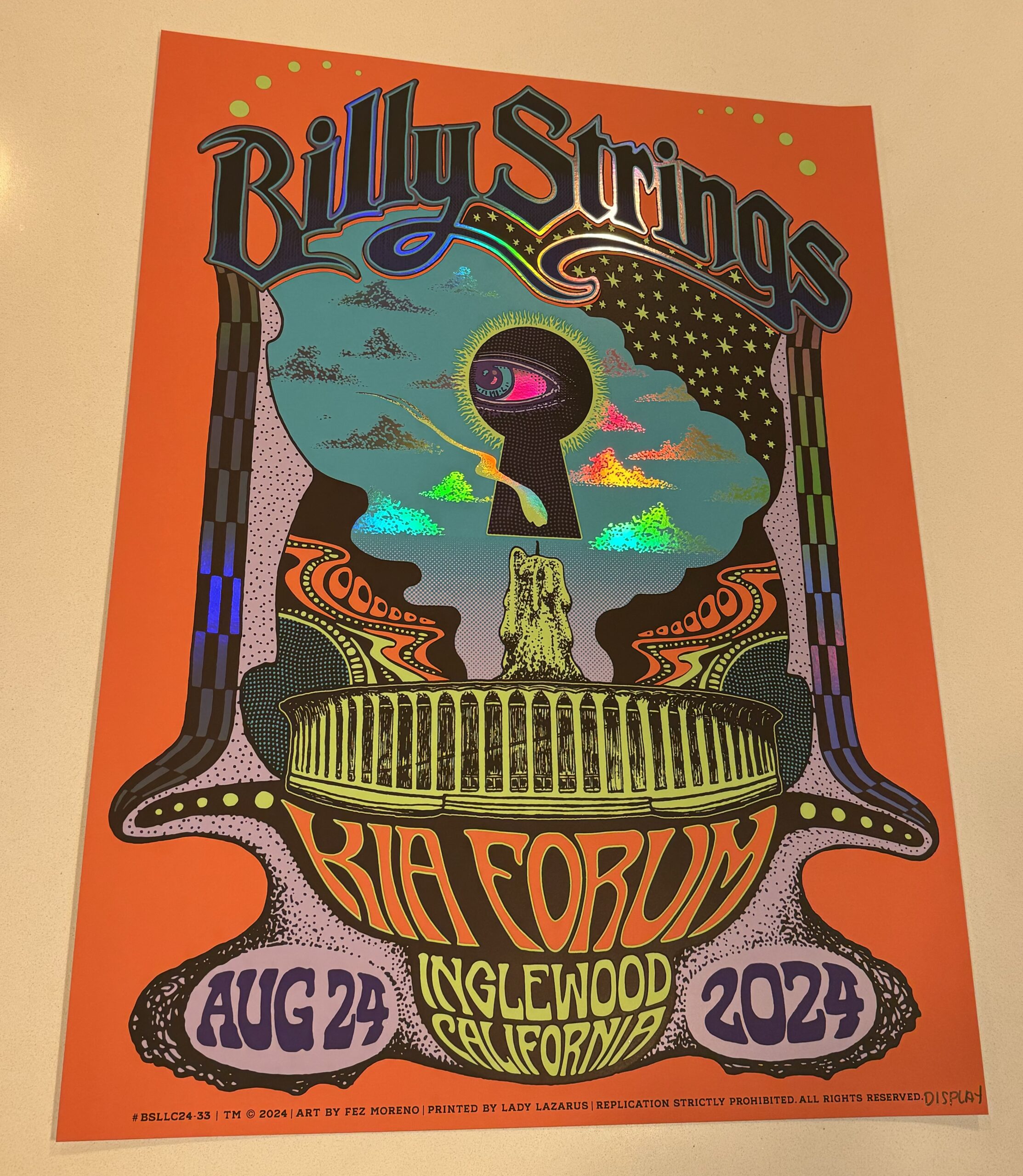 Billy Strings Greek Berkeley N1 Poster Rainbow Foil - BillyBase