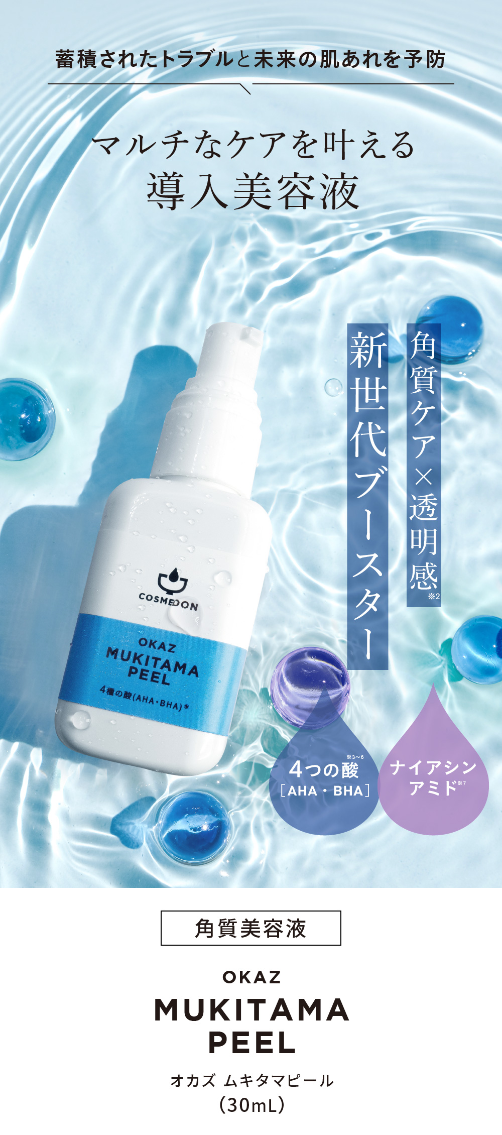 導入美容液 AHA ナイアシンアミド - オカズ ムキタマピール 30mL