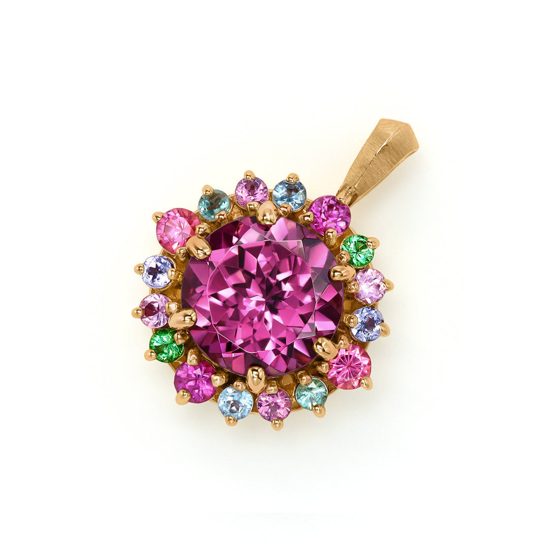 ビズー公式】ディープマラヤガーネット K18(18金) PT ペンダントトップ