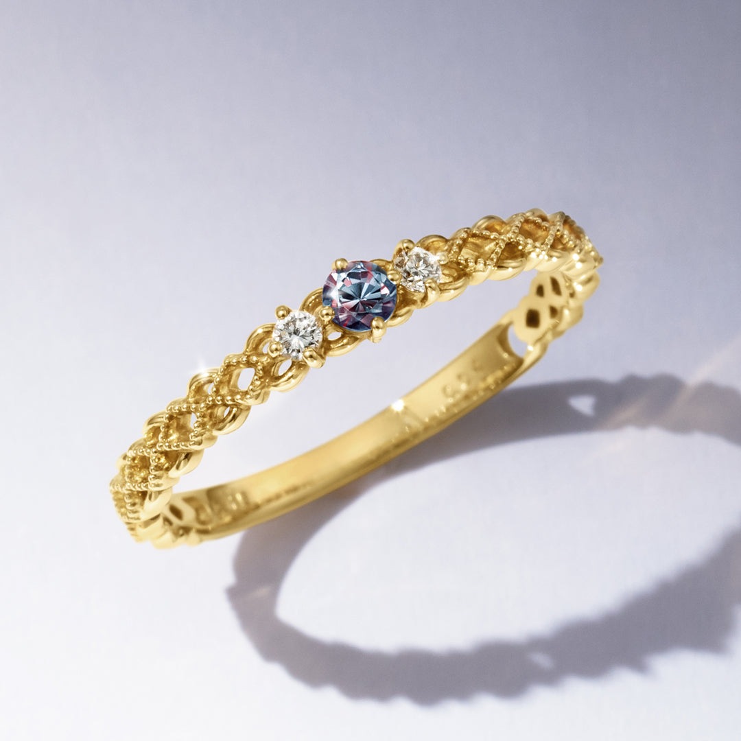 ビズー公式】ベキリーブルーガーネット ダイヤモンド K18(18金) リング