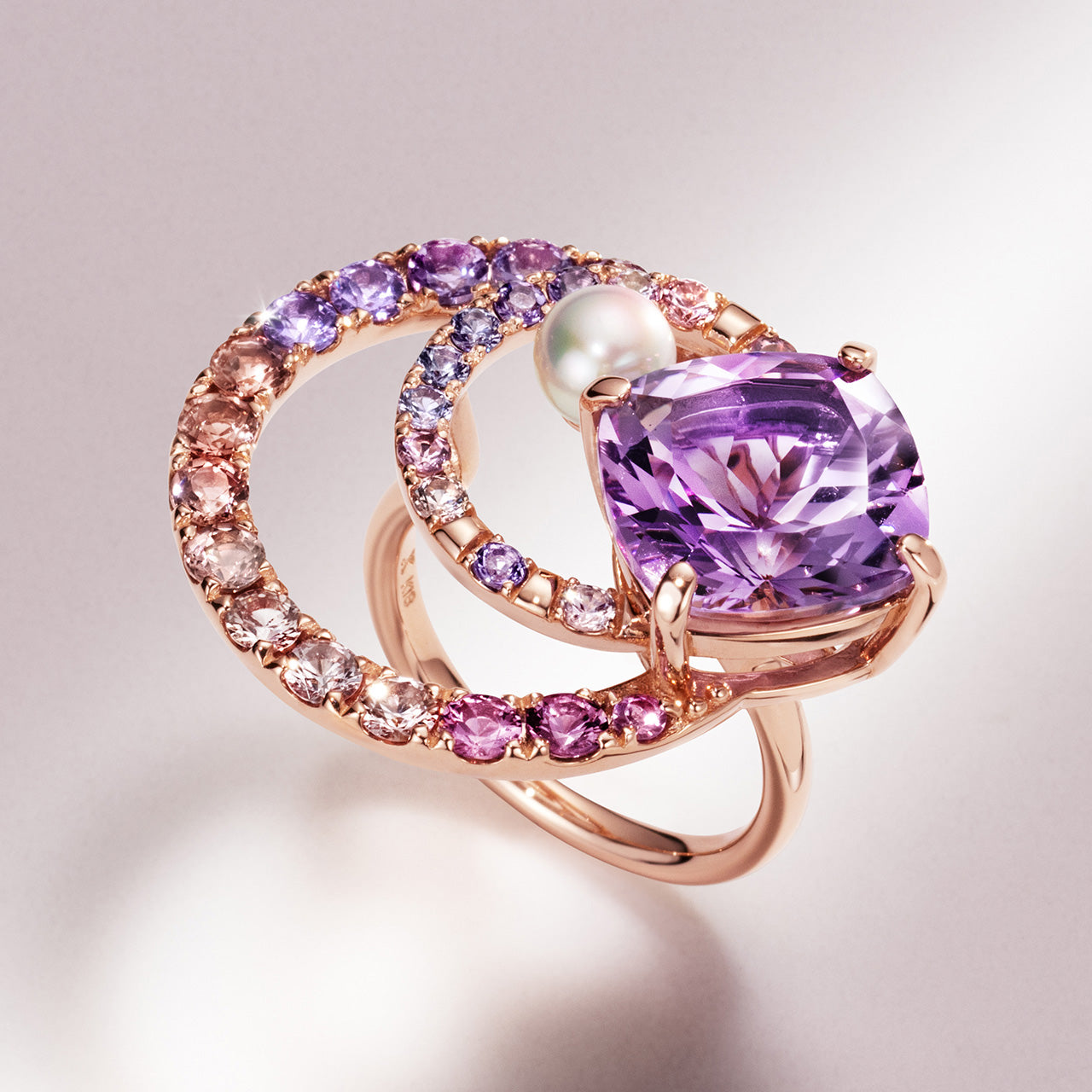Tales of Her・店舗限定】アメジスト×マルチカラージュエル K18リング