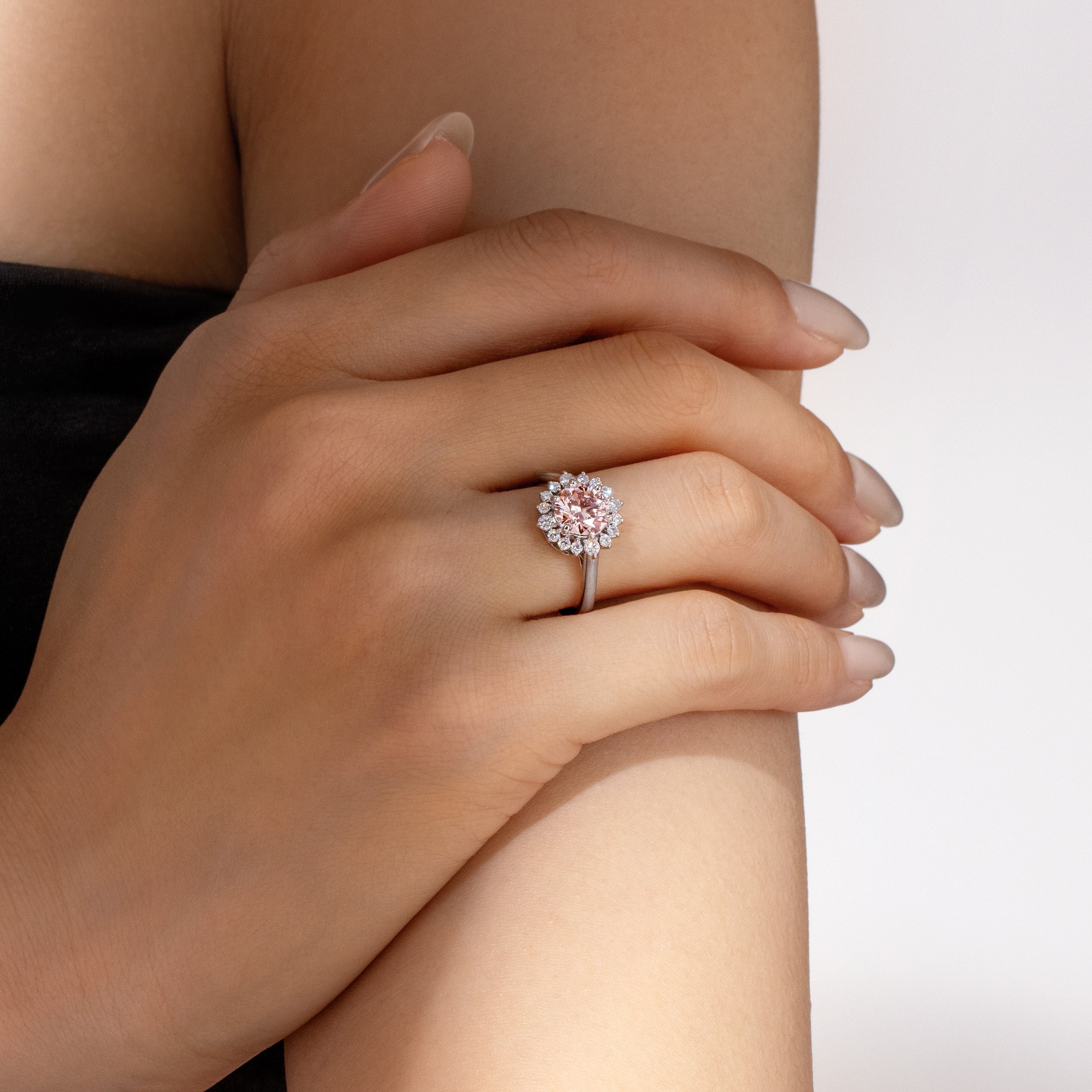 ピンクダイヤモンド(ラボグロウン) K18/PTリング・フロレゾン