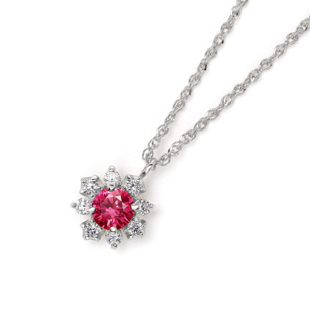 ビズー公式】 ルビー ラウンドカット ダイヤモンド K18(18金) プラチナ