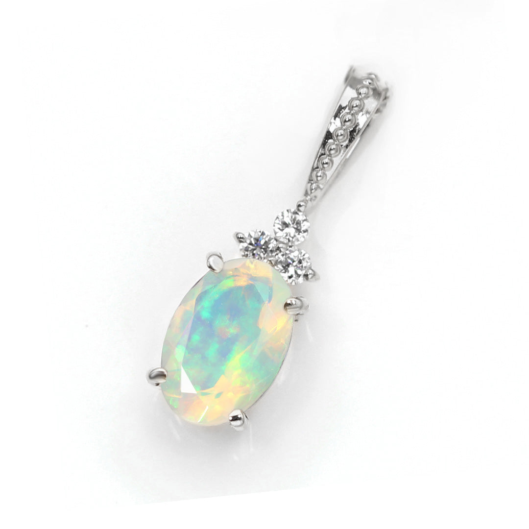 ビズー公式】オパール ダイヤモンド K18(18金) ペンダントトップ