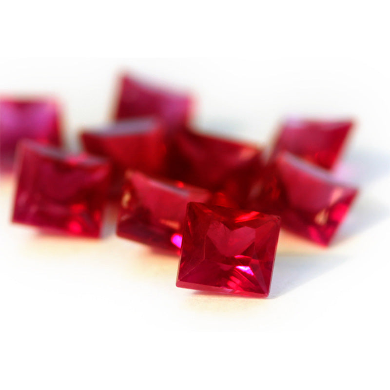 ビズー公式】ルビー スクエアカット K18(18金) プラチナ リング | 希少