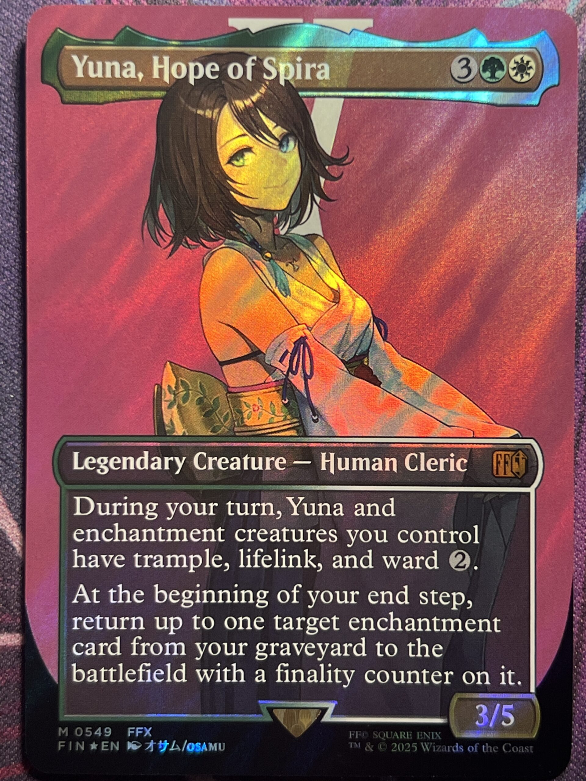 スピラの希望、ユウナ サージfoil ボーダーレス 1枚 日本語 MTG 買取