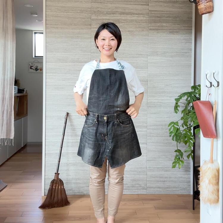 デニムパンツ（ジーパン）をエプロンにリメイク！ | nunocoto fabric
