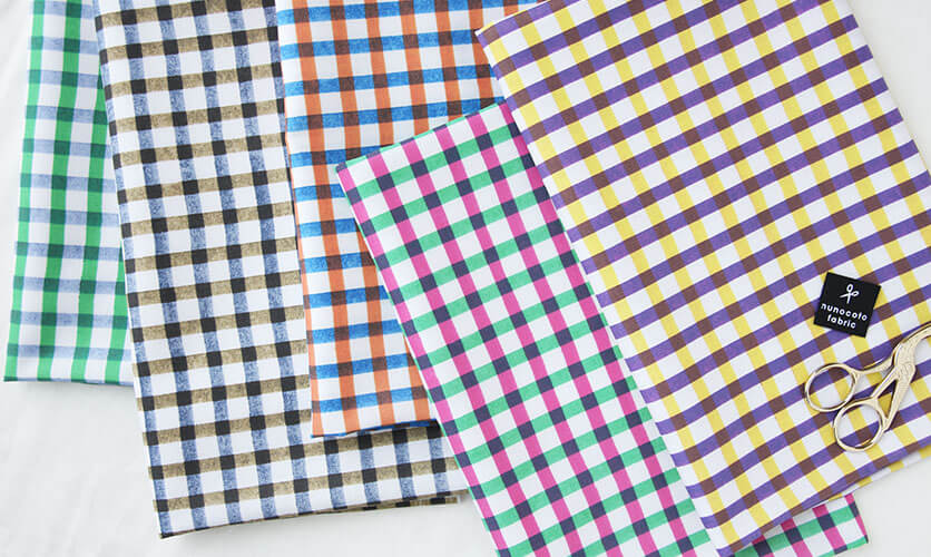MANATSUBI（ピンク×グリーン）チェック柄- 布・生地の通販サイト