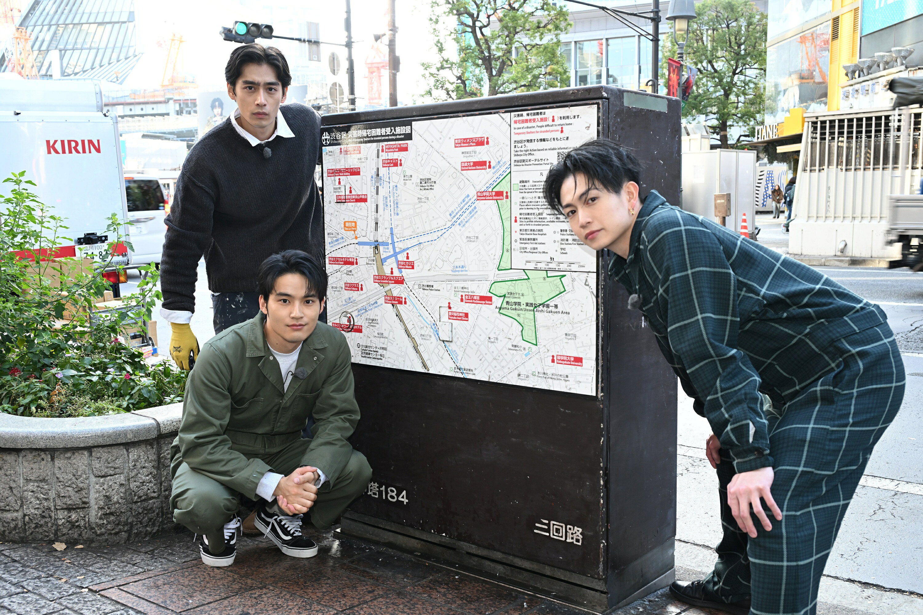 水上恒司、綱啓永、濱尾ノリタカが映画「WIND BREAKER」企画で渋谷を