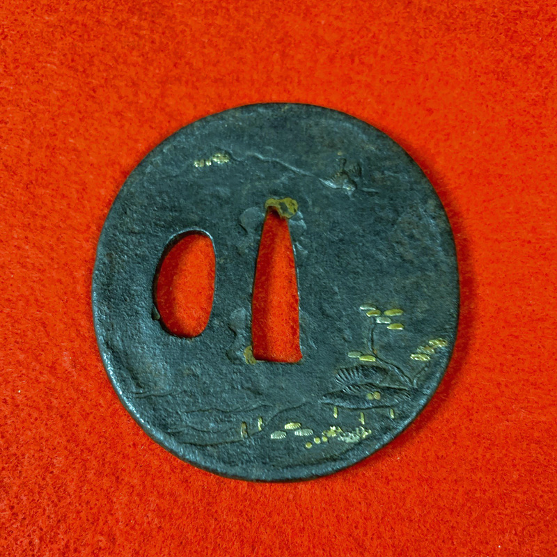 無銘鳥と植物の図鉄鍔 | 防長古美堂防長古美堂