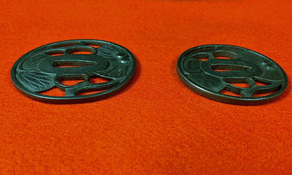 越前住記内葵透かし写し大小鉄鍔 | 防長古美堂防長古美堂