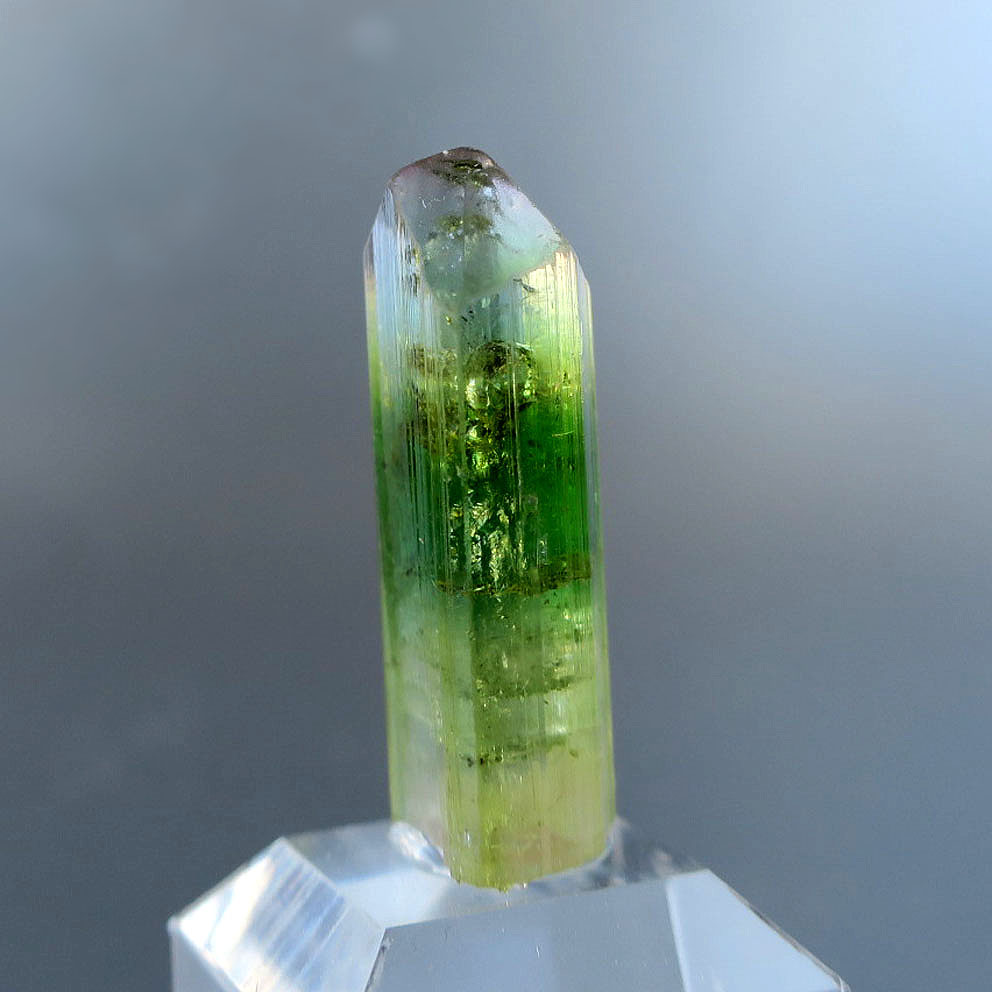 ウォーターメロントルマリン バイカラー 美石 26×11㎜｜原石・鉱物