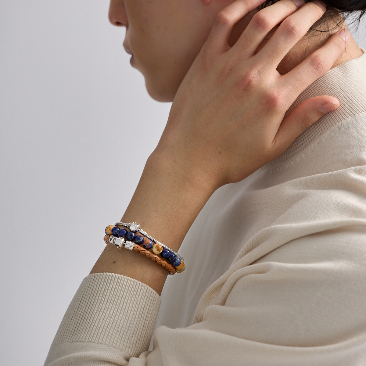 オレンジソーダライト＆ピクチャージャスパーブレスレット｜BOW RIVAN