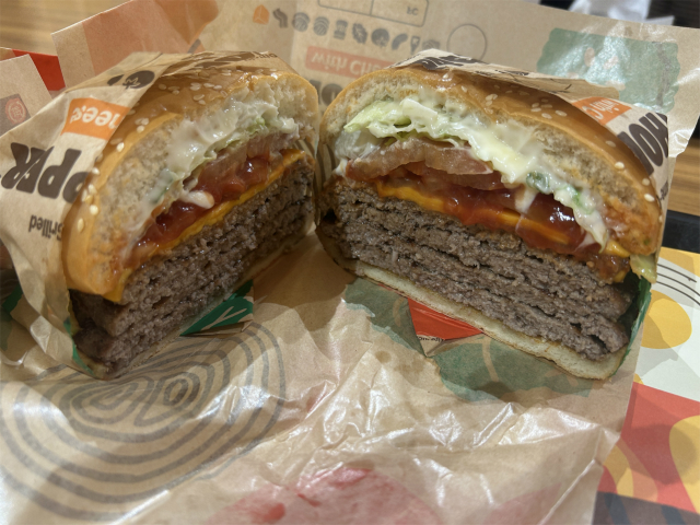 バーガーキングのトリプルワッパーチーズセット（ワッパーパティ追加