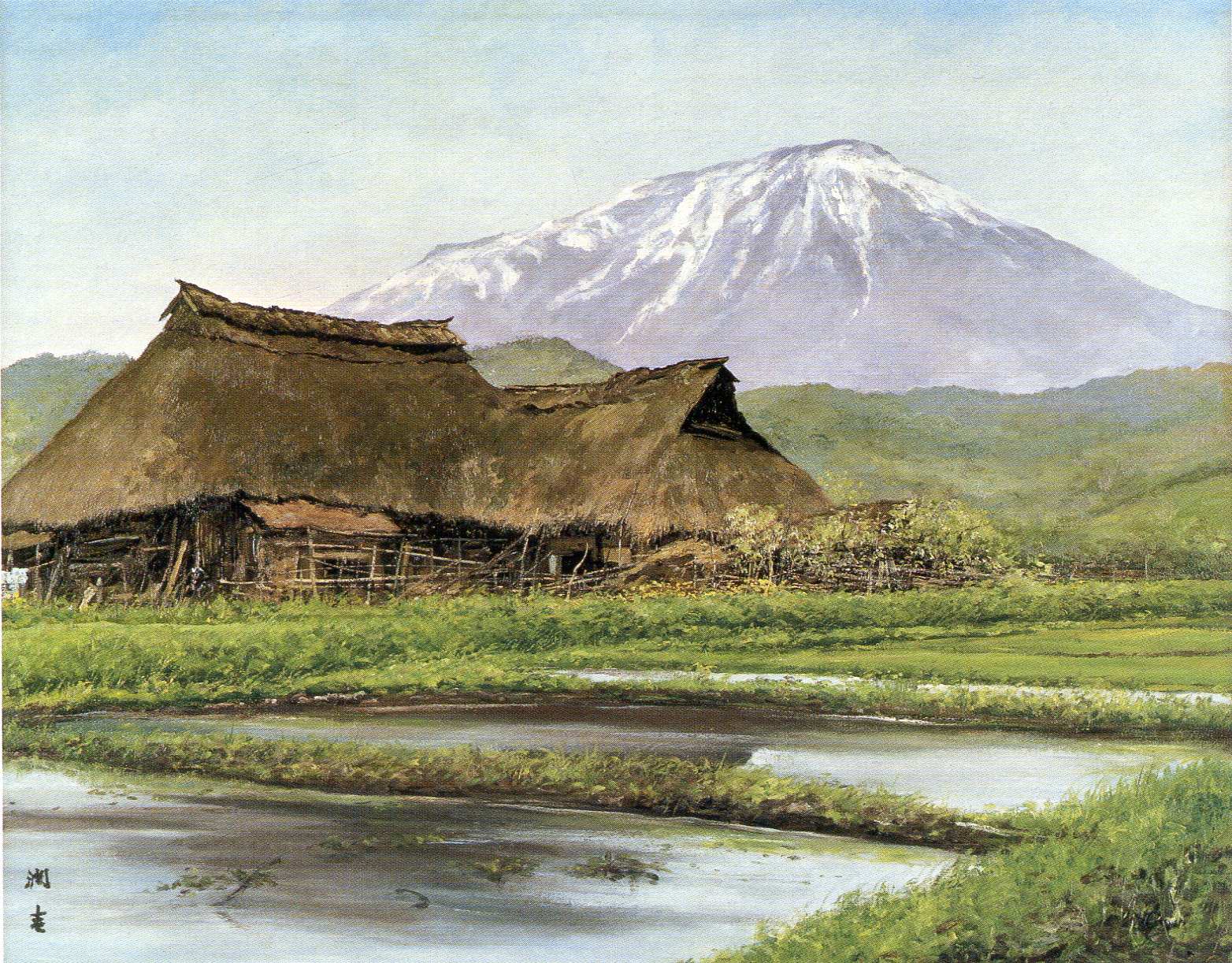 向井 潤吉、109、額装画集画、新品高級額、日本の風景、ふるさと