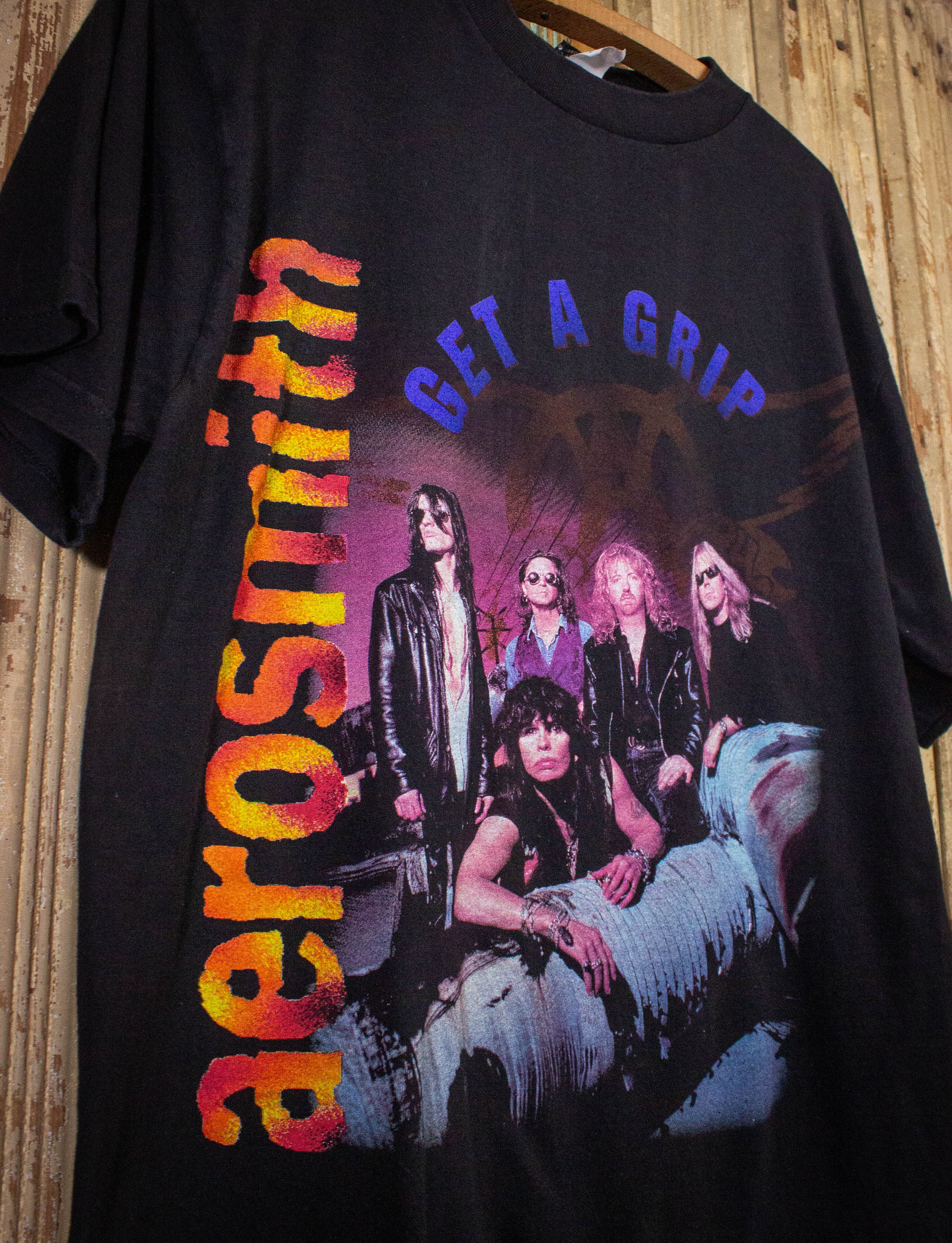 Vintage Aerosmith Get A Grip World Tour Concert T Shirt 1994 Black