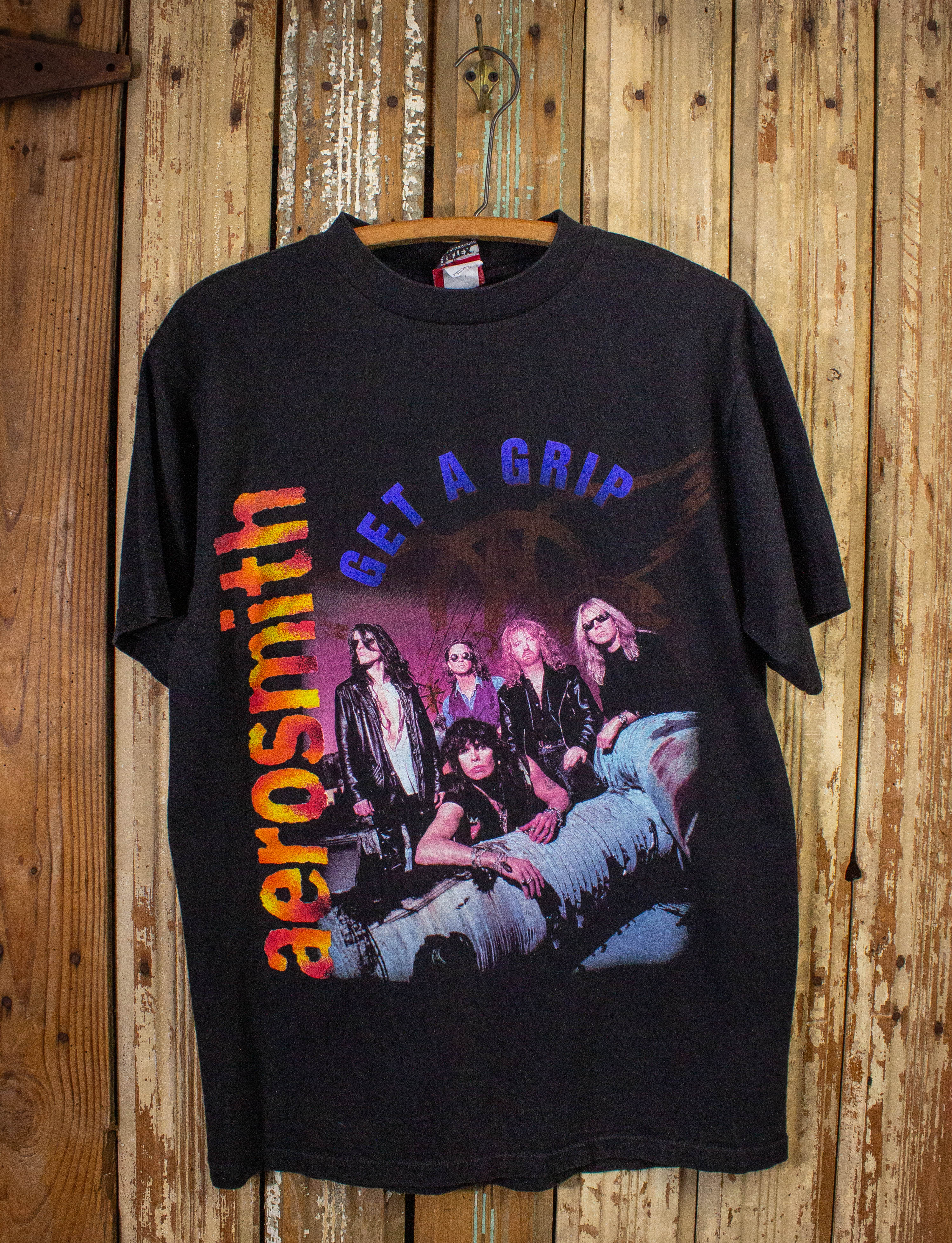 Vintage Aerosmith Get A Grip World Tour Concert T Shirt 1994 Black