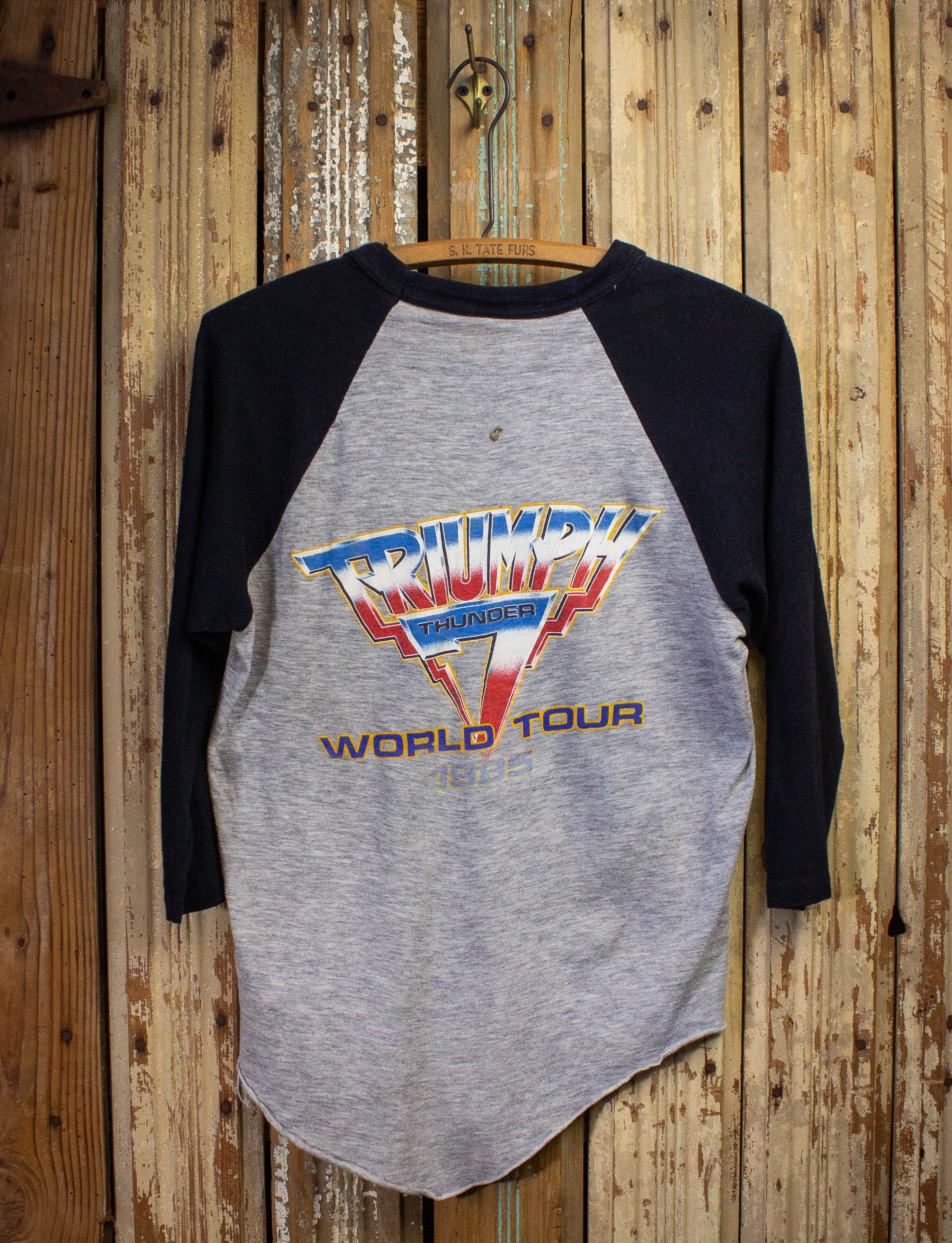 Vintage Triumph Thunder Seven World Tour Raglan Concert T Shirt