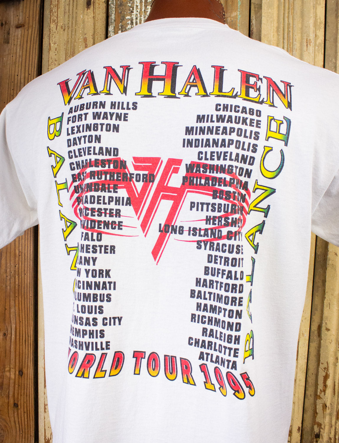 Vintage Van Halen Balance Concert T Shirt 1995 White XL – Black