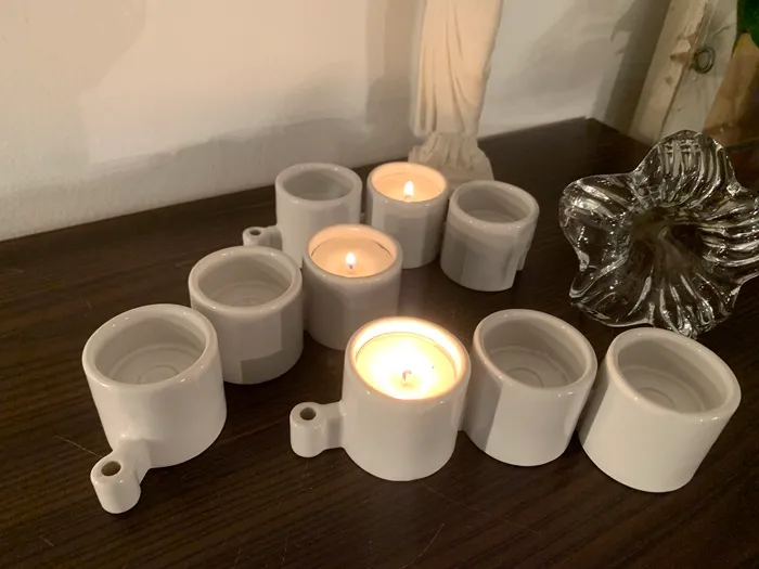 SOLDOUT-IKEA イケア ティーライト 陶器 キャンドルホルダー 9つ 連結