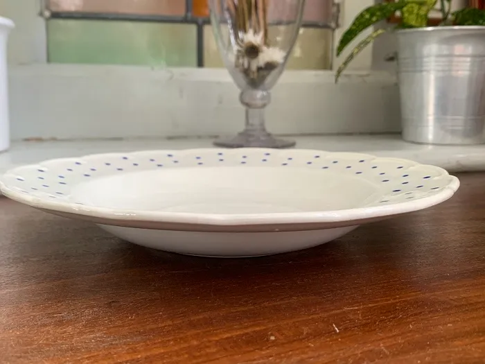 SOLDOUT-ベルギー 50s ボッホ フレール(Boch Freres) 青いドット 白い